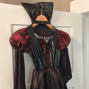 Little Miss Vampire costume size med Halloween party gothic Adams family style